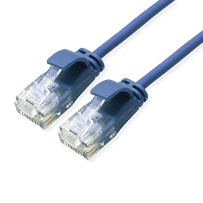 Afbeelding van ROLINE UTP Data Center Patchkabel Cat.6A (Class EA), LSOH, extra dun, blauw, 0,15 m
