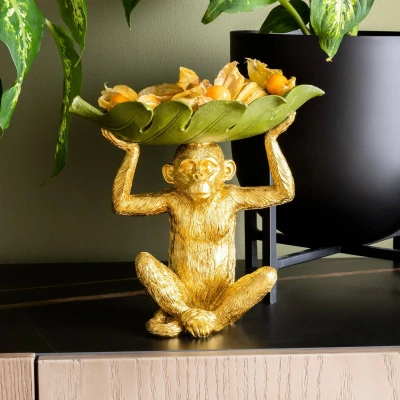 Afbeelding van Kare Design decoratieve schaal met bananenblad handbeschilderd 14 x 24 cm