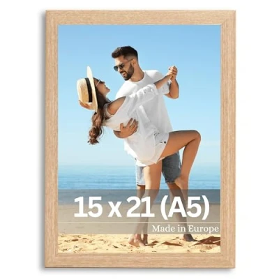 Afbeelding van VictoR Fotolijst klaver 15x21cm in beige, moderne eenvoudige houten lijst