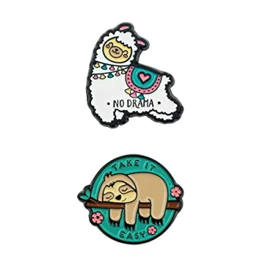 Afbeelding van Legami 2 stuks metalen stickers, 3,2 x 2,5 cm, wegwerpstickers, gekookt, om op krant, smartphone en andere accessoires, Take it Easy, volledige hechting na 10 minuten