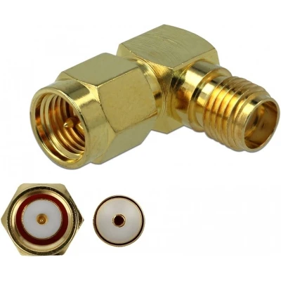 Afbeelding van SMA (m) (v) haakse adapter 50 Ohm