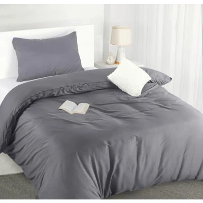 Afbeelding van Utopia Bedding Eenpersoons dekbedovertrek van 135 x 200 cm met een kussensloop 50 75 cm, dekbedovertrekset zachte, geborstelde microvezel, grijs