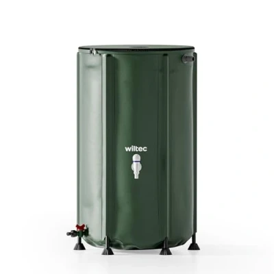 Afbeelding van Wiltec Opvouwbare regenton 250 liter met deksel, pvc 620 g/m², regenwaterreservoir kraan, tuinwaterreservoir slangaansluiting