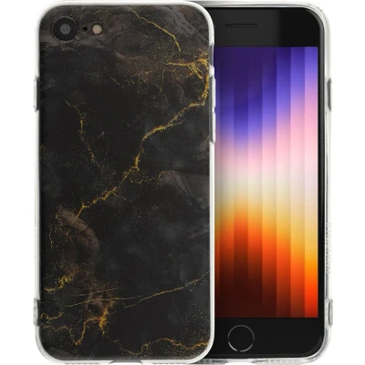 Afbeelding van imoshion hoesje Geschikt voor iPhone 7 / 8 SE (2020) (2022) Siliconen Design Meerkleurig Black Marble