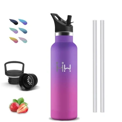 Afbeelding van 500 ml thermosfles voor kinderen, BPA vrij, waterfles met rietje, lekvrij, thermosfles, roestvrijstalen fles, vacuüm geïsoleerd, schoolflessen