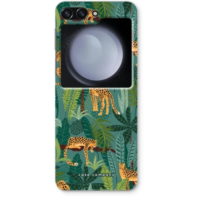 Afbeelding van Case Company® hoesje geschikt voor Samsung Galaxy Z Flip5 Luipaard 2 Soft Cover Telefoonhoesje Bescherming aan alle Kanten en Schermrand