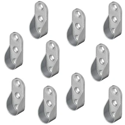 Afbeelding van Gedotec Ovaal kledingstanghouder metaal OVA kastbuishouder kledingkast voor ovale stang vernikkeld staal 10 stuks garderobestangen hangers wandmontage