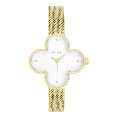 Afbeelding van OOZOO Timepieces Goudkleurige horloge met metalen mesh armband C11527