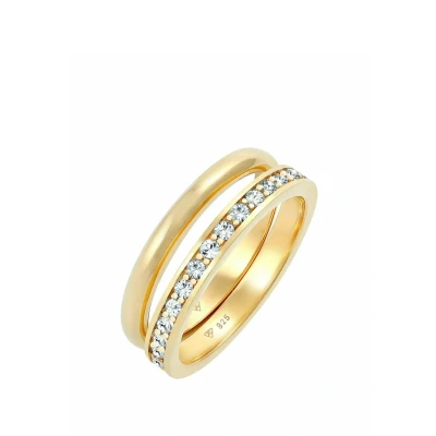 Afbeelding van Elli 2 PACK Basic Ring goldcoloured, Dames, Maat: 56, Gold coloured
