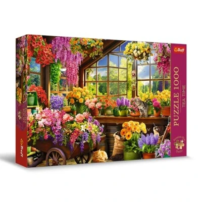 Image de Trefl Premium Plus Quality Puzzle Tea Time : Préparation au Printemps 1000 pièces, Série d&#039;Images Nostalgiques Peintes, Pièces Parfaitement Assorties, pour Adultes et Enfants à partir de 12 ans