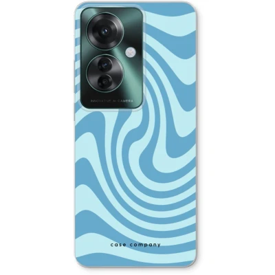 Afbeelding van Case Company® hoesje geschikt voor Oppo Reno 11 F Swirl Blauw Soft Cover Telefoonhoesje Bescherming aan alle Kanten en Schermrand