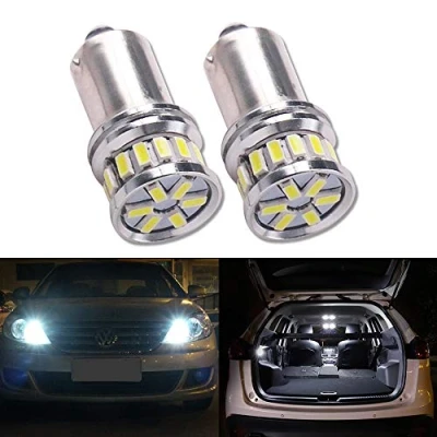 Afbeelding van HSUN BAX9S Set van 2 H6W High Power LED lampen, 20 leds, SMD3014, 880 lm, extreem helder, met Canbus foutvrij, alleen voor leesweergave binnen, 6000 K, wit