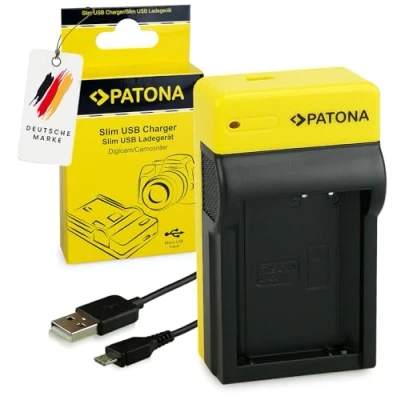 Afbeelding van PATONA Slanke oplader voor LP E10 batterijen, compatibel met Canon EOS 1200D Kiss X80 Rebel T6 8,4 V / 500 mA