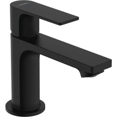 Afbeelding van hansgrohe Rebris E ééngreeps toiletkraan 80 voor koud water of vooraf ingestelde temperatuur zonder afvoer mat zwart