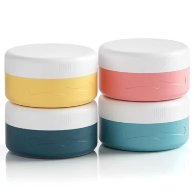 Afbeelding van Euqvunn 4 stuks toiletartikelcontainers, BPA vrij, TSA goedgekeurd, 40 ml, waterdichte reisflessen met polypropyleen deksel voor cosmetica, gezicht, lichaam,