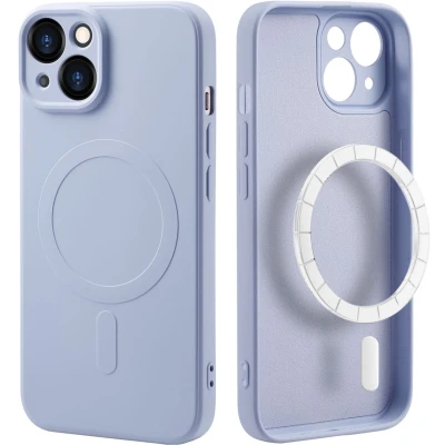 Afbeelding van iMoshion Hoesje Geschikt voor iPhone 14 Siliconen Color Backcover MagSafe Lila
