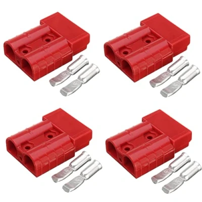 Afbeelding van WANGCL 4 stuks batterijaansluiting, 600 V, 50 A, kaliber, accu, snelle verbinding, voor auto, bestelwagen, motormodi, rood