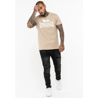 Afbeelding van Lonsdale Normale Passform ST Erney Tshirt print, Heren, Maat: Small, Sand white
