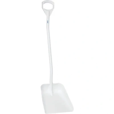 Afbeelding van Vikan Schoppen Ergonomische Schop Met Lange Steel En Groot Blad Van Polypropyleen Hoogte 1310mm 380x340x90mm Wit