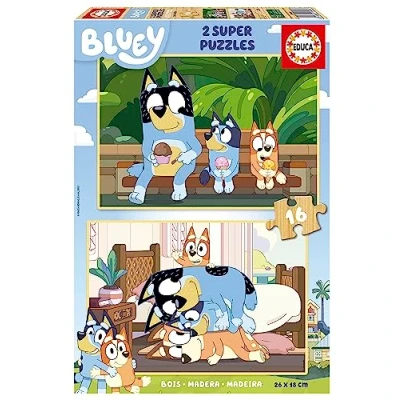 Afbeelding van Educa Set van 2 Puzzels Bluey 16 stuks