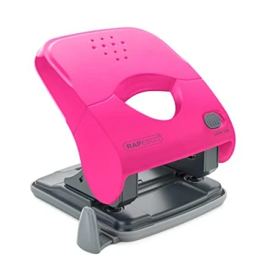 Afbeelding van Rapesco 1527 X5 40ps perforator met 2 gaten bij lagere inspanning, capaciteit van 40 vellen, fuchsia roze