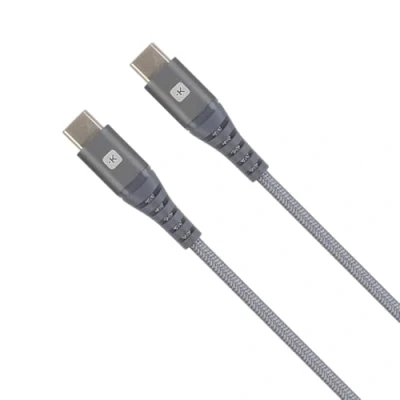 Afbeelding van Skross USB kabel 2.0 C stekker, stekker 1.20 m Space grijs Rond, Flexibel, Stoffen mantel SKCA0017C C120CN