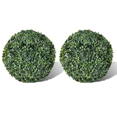 Afbeelding van Kunstplanten buxusbol 2 st 27 cm