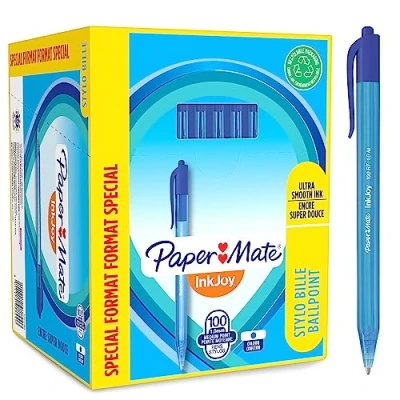 Afbeelding van Paper Mate balpen InkJoy 100 RT, blauw, doos 80 + 20 gratis