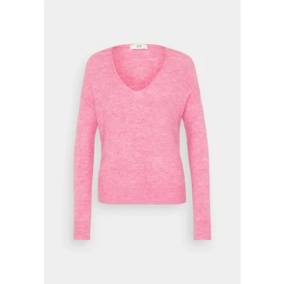 Afbeelding van JDY Jdyelanora L/S Vneck NOOS Trui, Dames, Maat: XS, Pink cosmos melange