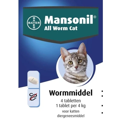Afbeelding van Mansonil Kat All Worm TABLETTEN 4 (53320)
