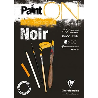 Afbeelding van Clairefontaine Paint ON A2 SchilderBlok Zwart