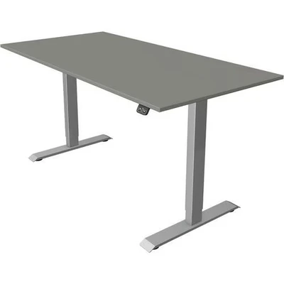 Afbeelding van Kerkmann Zit sta bureau Move 1 160x80cm donkergrijs zilver poten elektrisch