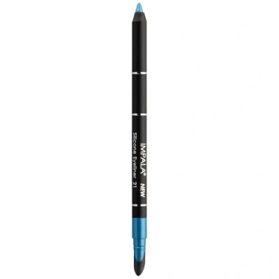 Afbeelding van Impala Waterdichte eyeliner, met siliconen gum 21 lichtblauw metallic gedefinieerde lijn of wazig effect romige textuur eenvoudig aan te brengen intense kleur, langdurig