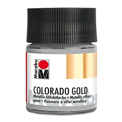 Afbeelding van Marabu Colorado Gold Palladium 12640005795 metallic effectverf, 50 ml, op waterbasis, lichtecht, weerbestendig, sneldrogend, voor penselen en stippen ondergronden