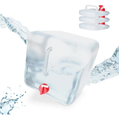 Afbeelding van Relaxdays opvouwbare jerrycans met kraantje water jerrycan watertank 4 stuks set 20 Liter