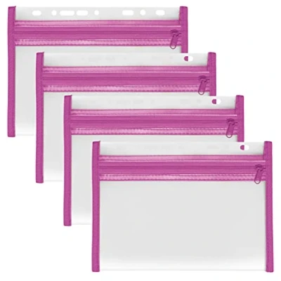 Afbeelding van VELOFLEX A435007 Documentenhoes met ritssluiting, 4 stuks, DIN A5, ordnerbaar, roze, VELOBAG XXS, ritsvak