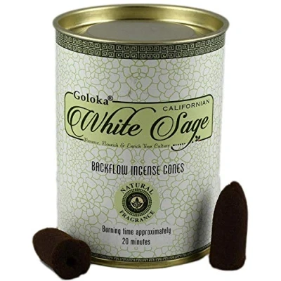 Afbeelding van Green Tree Goloka White Sage Back Flow Cone
