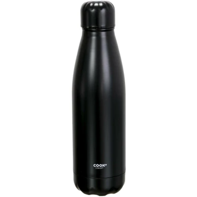 Afbeelding van Cook Concept Transportfles 50 cl zwart roestvrij staal warm/koud dubbelwandig afmetingen: 25,8 x 7 cm