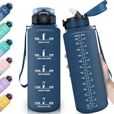 Image de HoneyHolly Bouteille d&#039;eau pour école, salle de sport, 1500 ml