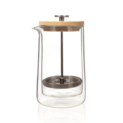 Afbeelding van Ogo Living Octave French Press Koffiemaker Dubbelw.0,5l Transparant Hout