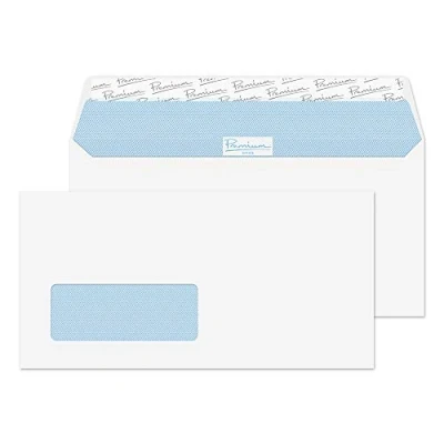 Afbeelding van Blake 33216 Premium Office verzendtassen, 120 g/m², zelfklevend, 114 x 229 mm, 500 stuks, wit