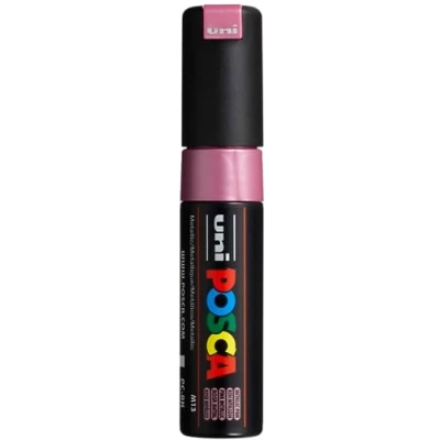 Image de Uni ball Posca Marqueur pointe large biseautée Rose métal