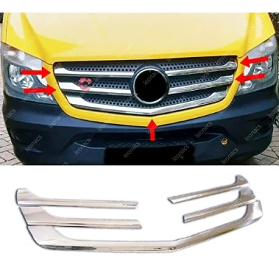 Afbeelding van Chrome Roestvrij stalen frontrooster met SPRINTER W906 compatibel van 2013 tot 2018