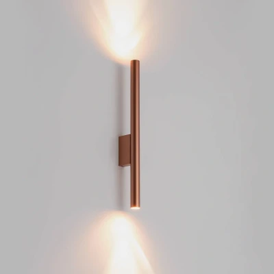 Afbeelding van Wandlamp laser, koperkleurig, metaal, 40 cm hoog, G9