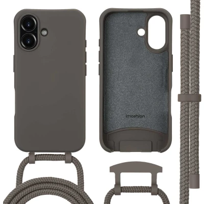 Afbeelding van imoshion Hoesje Geschikt voor iPhone 16 met koord Color Backcover afneembaar MagSafe bruin