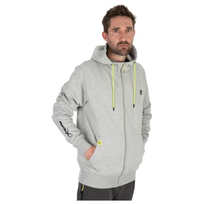 Afbeelding van Matrix Black Edition Full Zip Hoody Grey Marl Lime Maat : Large