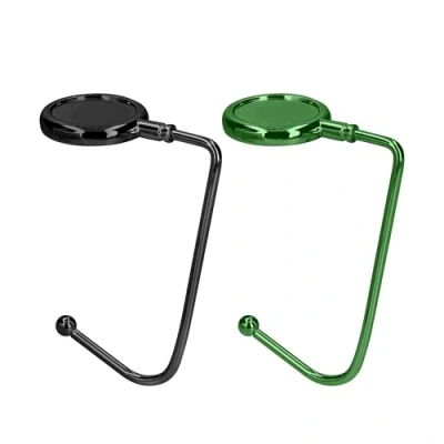Afbeelding van kwmobile Tassenhaken voor tafel Set van 2 draagbare tashangers Tassenhangers of kast In donkergroen / zwart