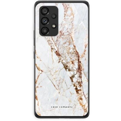 Afbeelding van Case Company® hoesje geschikt voor Samsung Galaxy A53 5G Goud marmer Soft Cover Telefoonhoesje Bescherming aan alle Kanten en Schermrand