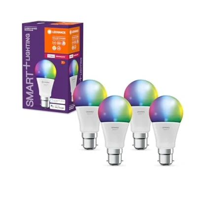 Afbeelding van LEDVANCE Smart+ lamp met ZigBee technologie, 9 W, A60, mat, B22D fitting, RGBW lichtkleur afstembaar, 806 lm, 4 stuks