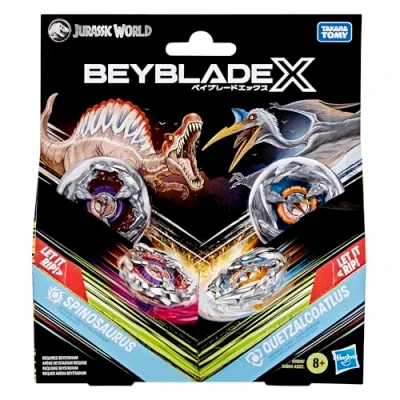 Afbeelding van Hasbro Beyblade X en collaboration avec Jurassic World, Spinosaure vs. Quetzalcoatlus, Pack Multiple